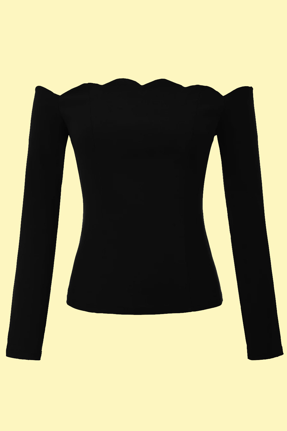 Camiseta cuello barco negra de mujer
